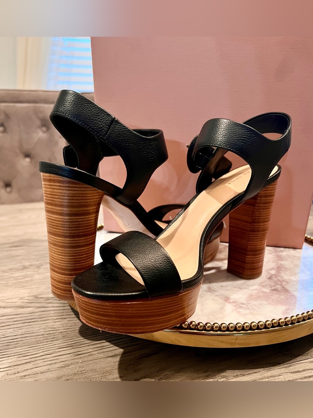 🔻Via Spiga Women’s V-Ira Sandals Heel Platform | Sz. 9.5 | Black (NWB)